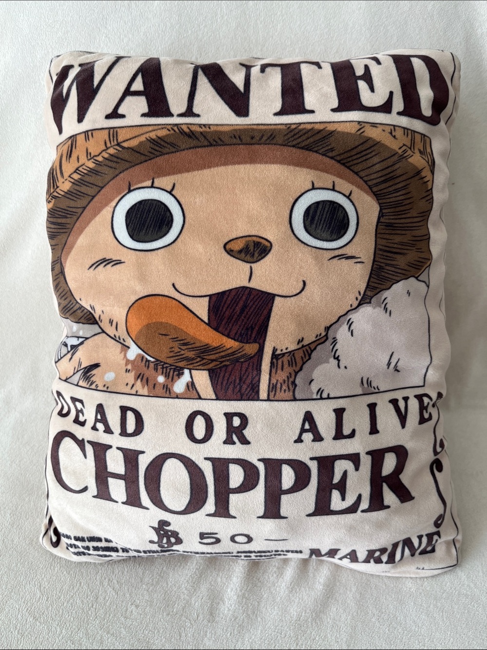 Miniso One Piece Wanted Poster Pillow Tony Tony Chopper 16" Limited Edition